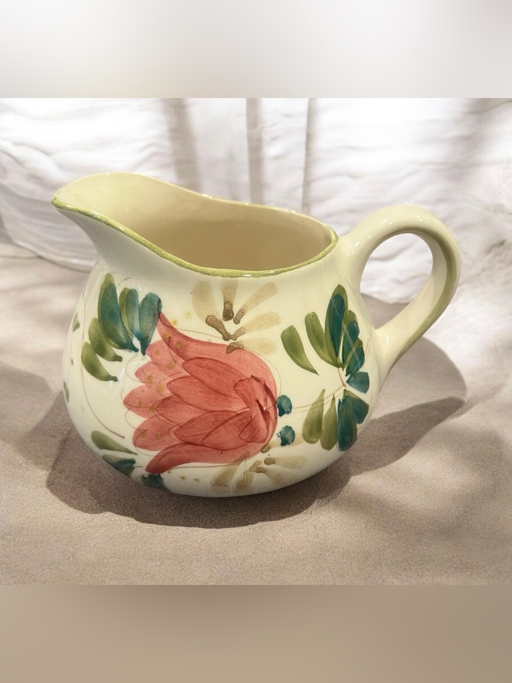 Zeh Scherzer and Company, Z.S.&Co Hand Painted In Portugal Floral Creamer.